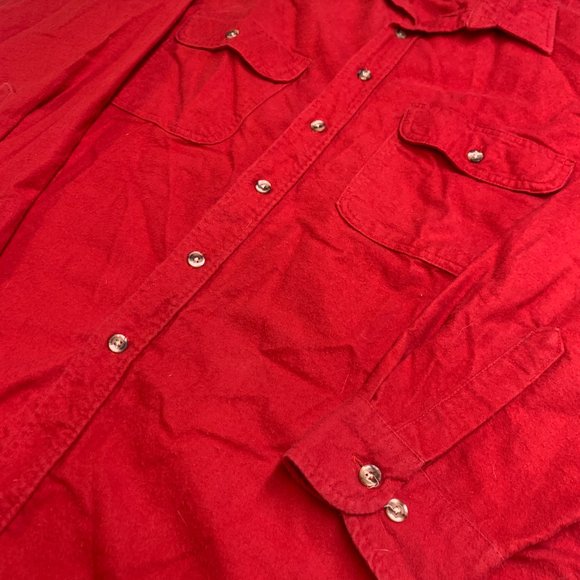 Five Brother VTG Button Up Shirt Heavy Flannel Red Cotton Collar Mens Size XL - Picture 4 of 6